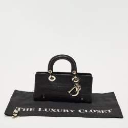 Dior Black Cannage Leather Lady Dior East West Satchel