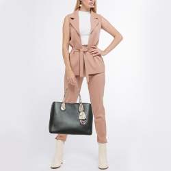 Dior Black Leather and Python Trim Dior Addict Shopper Tote