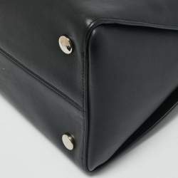Dior Black Leather and Python Trim Dior Addict Shopper Tote