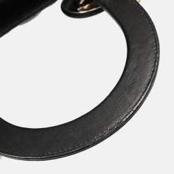  Christian Dior Lady Dior Black Lambskin Cannage Handbag