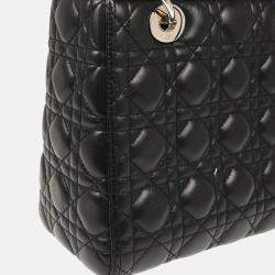  Christian Dior Lady Dior Black Lambskin Cannage Handbag