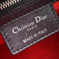  Christian Dior Lady Dior Black Lambskin Cannage Handbag