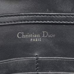 Dior Silver Microcannage Patent Leather Diorama Wallet on Chain