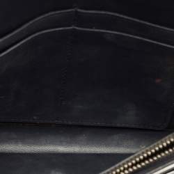 Dior Silver Microcannage Patent Leather Diorama Wallet on Chain