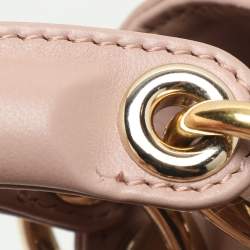 Pre Owned Dior Beige Cannage Leather Mini Lady Dior Tote