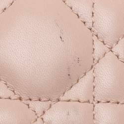 Pre Owned Dior Beige Cannage Leather Mini Lady Dior Tote