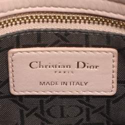 Pre Owned Dior Beige Cannage Leather Mini Lady Dior Tote