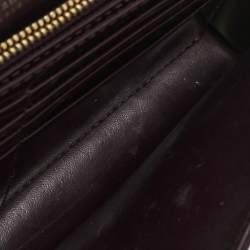 Dior Burgundy Cannage Patent Leather Lady Dior Pouch with Chain