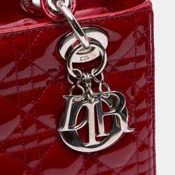 Dior Red Medium Patent Cannage Lady Dior