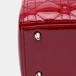 Dior Red Medium Patent Cannage Lady Dior