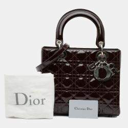 Dior Purple Medium Patent Cannage Lady Dior