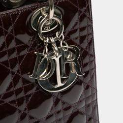 Dior Purple Medium Patent Cannage Lady Dior