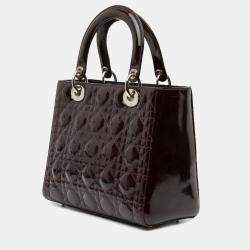 Dior Purple Medium Patent Cannage Lady Dior