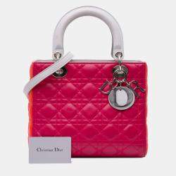Dior Pink Medium Lambskin Cannage Lady Dior