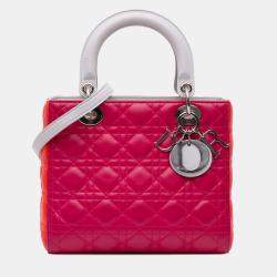 Dior Pink Medium Lambskin Cannage Lady Dior