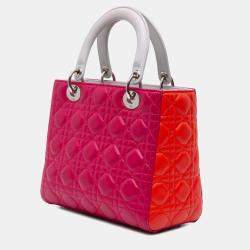 Dior Pink Medium Lambskin Cannage Lady Dior