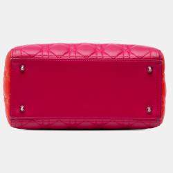 Dior Pink Medium Lambskin Cannage Lady Dior