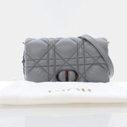 Dior Caro Mini Grey Calfskin Leather Shoulder Bag