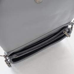 Dior Caro Mini Grey Calfskin Leather Shoulder Bag