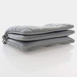 Dior Caro Mini Grey Calfskin Leather Shoulder Bag