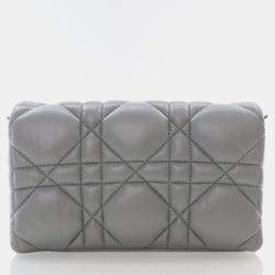Dior Caro Mini Grey Calfskin Leather Shoulder Bag