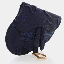 Dior Saddle Mini Blue Canvas Embroidered Waist Bag