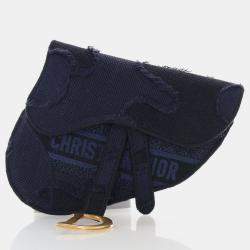 Dior Saddle Mini Blue Canvas Embroidered Waist Bag