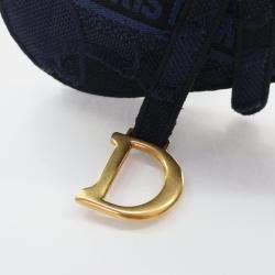 Dior Saddle Mini Blue Canvas Embroidered Waist Bag