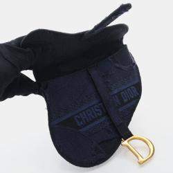 Dior Saddle Mini Blue Canvas Embroidered Waist Bag