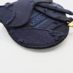 Dior Saddle Mini Blue Canvas Embroidered Waist Bag