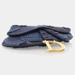Dior Saddle Mini Blue Canvas Embroidered Waist Bag