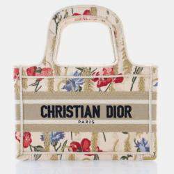 Dior Mini Canvas Hibiscus Book Tote