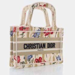 Dior Mini Canvas Hibiscus Book Tote
