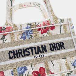 Dior Mini Canvas Hibiscus Book Tote