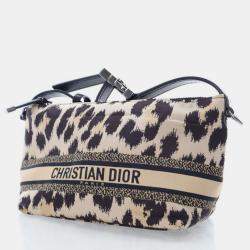 Dior Small Canvas Diortravel Leopard Nomad Pouch