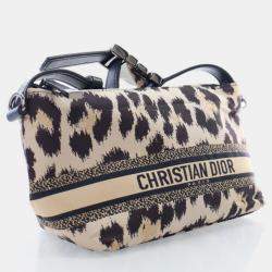 Dior Small Canvas Diortravel Leopard Nomad Pouch
