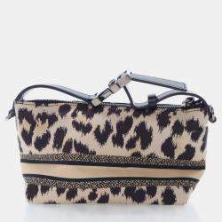 Dior Small Canvas Diortravel Leopard Nomad Pouch