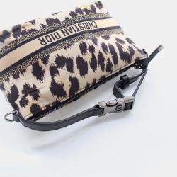 Dior Small Canvas Diortravel Leopard Nomad Pouch