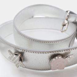 Dior Lady Dior Small Metallic Silver Lambskin Lucky Badges Tote Bag