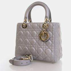 Dior Lady Dior Medium Lambskin Tote Bag