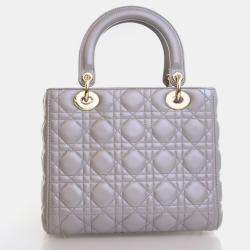 Dior Lady Dior Medium Lambskin Tote Bag