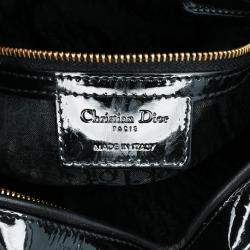 Dior Black Large Patent Cannage Lady Dior