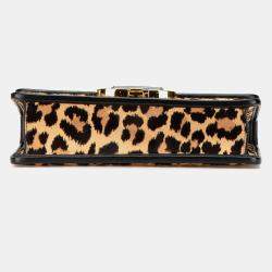 Dior Brown Pony Hair Leopard Print 30 Montaigne Flap Shoulder Bag