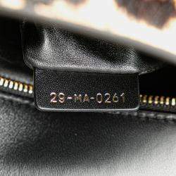 Dior Brown Pony Hair Leopard Print 30 Montaigne Flap Shoulder Bag