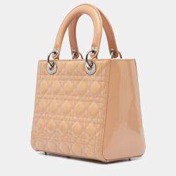 Dior Brown Medium Patent Cannage Lady Dior