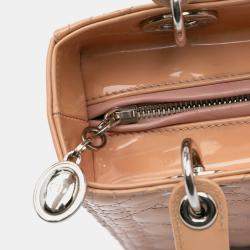 Dior Brown Medium Patent Cannage Lady Dior