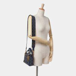 Dior Navy Blue Mini Lambskin Cannage Studded Supple Lady Dior