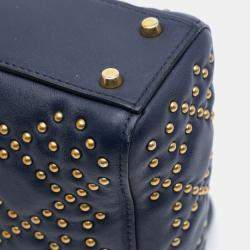 Dior Navy Blue Mini Lambskin Cannage Studded Supple Lady Dior