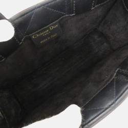 Christian Dior Book Tote Mini Macrocannage Calfskin Black Handbag