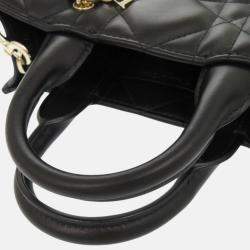 Christian Dior Book Tote Mini Macrocannage Calfskin Black Handbag